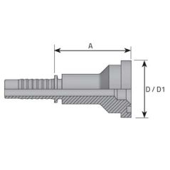 Embout à bride - 3000 PSI - 1/2 DN 30 - Ø Int. tuyau 13 - 1/2