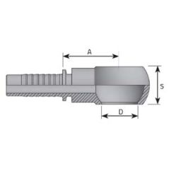 Embout Banjo GAZ - 1/2 DN 21 - Ø Int. tuyau 6 - 1/4