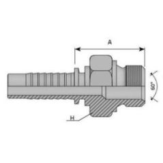 Embout Mâle BSP Cône 60° - DN 1/4 - Ø Int. tuyau 4 - 3/16