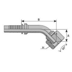 Embout Femelle BSP Cône 60° - Coude 45° - DN 1/4 - Ø Int. tuyau 4 - 3/16