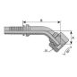 Embout Femelle BSP Cône 60° - Coude 45° -  DN 1/4 - Ø Int. tuyau 4 - 3/16