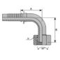 Embout Femelle BSP Cône 60° - Coude 90° -  DN 1/4 - Ø Int. tuyau 4 - 3/16