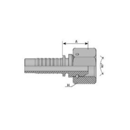 Embout Femelle BSP Fond Plat - DN 1/4 - Ø Int. tuyau 6 - 1/4