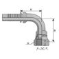 Embout Femelle JIC 90° - Cone 74° -  7/16 - 20F - Ø Int. 9.71 mm - Ø Int. Tuyau  - DN 4 mm - 3/16