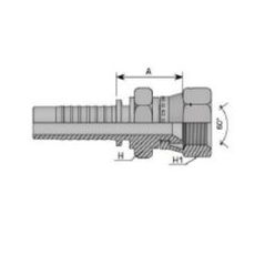 Embout femelle JIS KOMATSU - M42X150 - Ø 40,5mm - Ø Int. tuyau 38 mm - 1"1/2