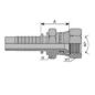 Embout femelle JIS KOMATSU - M16X150 - Ø 14,5mm - Ø Int. tuyau 8 mm - 5/16