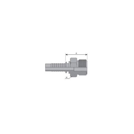 Embout mâle ORFS - 1"7/16 - 12 F - Ø 36.51 mm - Ø Int. tuyau 25 mm - 1"