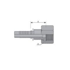 Embout femelle ORFS - 9/16 - 18 F - Ø 14.28 mm - Ø Int. tuyau 8 mm - 5/16