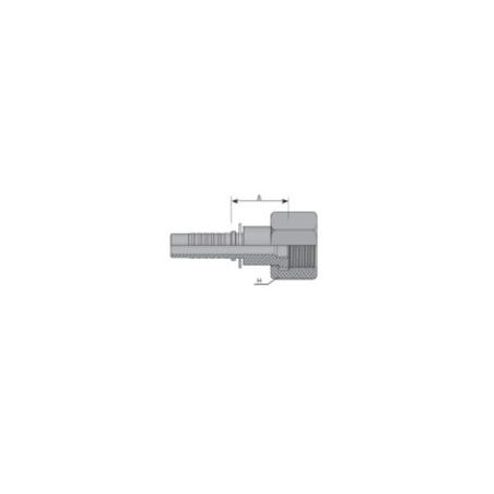 Embout femelle ORFS - 13/16 - 16 F - Ø 20.63 mm - Ø Int. tuyau 13 mm - 1/2