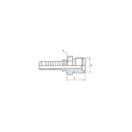 Embout mâle valve agricole - M18x150 - Ø Int. tuyau 8 mm - 5/16