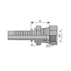 Embout femelle JIS TOYOTA - F 1/4 - Ø 11.44mm - Ø Int. tuyau 6 mm - 1/4