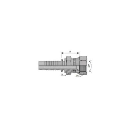 Embout femelle JIS TOYOTA - F 1/2 - Ø 18.63mm - Ø Int. tuyau 13 mm - 1/2