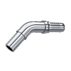 Embout lisse droit métrique DN 15 - Coude 45° - Ø Int. tuyau 13 mm - 1/2