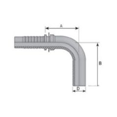 Embout lisse droit métrique DN 06 - Coude 90° - Ø Int. tuyau 6 mm - 1/4