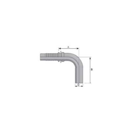 Embout lisse droit métrique DN 06 - Coude 90° - Ø Int. tuyau 6 mm - 1/4