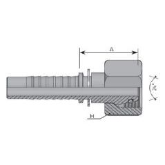 Embout femelle DIN cône 24 - série L - DN 6 L - M12X150 - Ø Int. tuyau 4 mm - 3/16