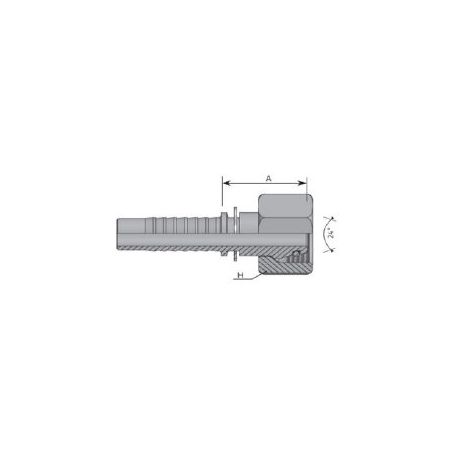 Embout femelle DIN cône 24 - série L - DN 6 L - M12X150 - Ø Int. tuyau 4 mm - 3/16