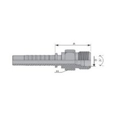 Embout male gaz DIN série française - EM 13 - 20X150 - Ø Int. tuyau 10 mm - 3/8