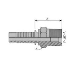 Embout mâle gaz conique - 3/8 MC - 19F - Ø Int. tuyau 13 mm - 1/2