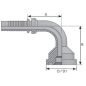 Embout à bride 90° - 9000 PSI - Caterpillar - 1" DN  48 - Ø Int. tuyau 19 mm - 3/4