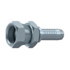 Embout femelle JIS KOMATSU - M14X150 - Ø 12,5mm - Ø Int. tuyau 6 mm - 1/4 + JUPE