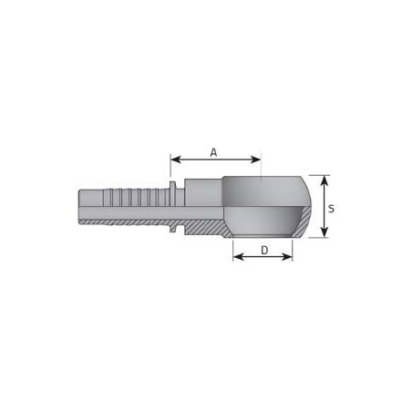 - Embout Banjo GAZ - 1" DN 33 - Ø Int. tuyau 25 - 1" + JUPE