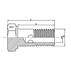 vis Ø M8x100 creuse simple hydraulique pour banjo Ø 08