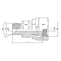 réducteur hydraulique m - f tourn. bsp 60º 3/4" bsp 1"1/4 bsp