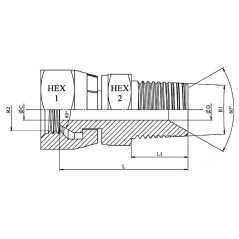 adapteur hydraulique f. tourn.bsp (60º)- m.bspt 3/4" bspt 3/4" bsp