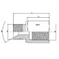 Prolongateur hydraulique M 60º - M - F Gaz fixe 1"1/2 BSP 1"1/2 BSP