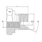 bouchon hydraulique réducteur m bsp 60º - f gaz fixe 1/4" bsp 1/8" bsp
