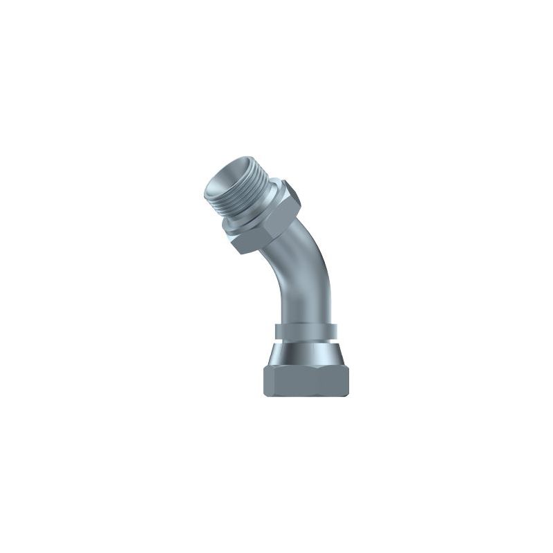 coude tube 45º m-f. tourn. fbsp(60º) 3/8" mbsp 3/8" fbsp