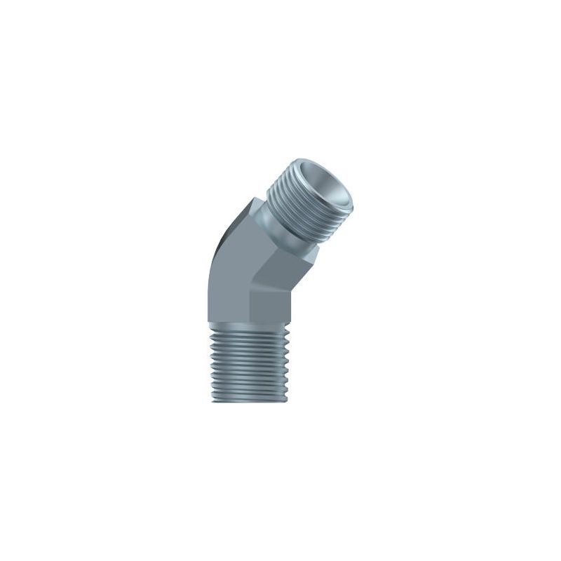 coude 45º male mbsp (60º)-male mbspt (60º) 3/8" mbsp 3/8" mbspt