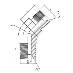 coude 45º male mbsp (60º)-m.npt (60º) 1" mbsp 1" npt