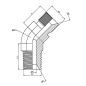 coude 45º male mbsp (60º)-m.npt (60º) 1" mbsp 1" npt