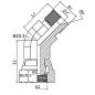 coude 45º male - femelle tournante fbspt - forgé 1/4" mbsp 1/4" fbsp