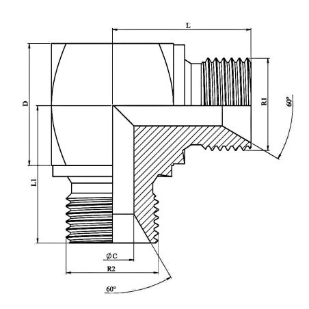 coude 90º - male - male 1" mbsp 1" mbsp