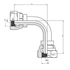 coude tube 90º - f.tourn-f tourn fbsp(60º) 1" 1/2 fbsp 1" 1/2 fbsp