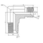 coude 90º - male mbsp (60º)-m.npt (60º) 3/8" mbsp 3/8" npt