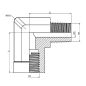 coude 90º - male mbspt -femelle fixe bsp forgé 1" 1/4 bspt 1" 1/4 bsp