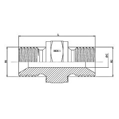 Adapteur hydraulique male - male (60º) MDIN M16x1.5 MDIN M16x1.5
