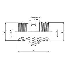 Adapteur hydraulique Male MBSP - Male DIN - 1/2" MBSP - MDIN M22x1.5