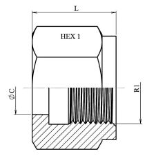 Ecrou BSP pour Collet à souder 60º (BW) - 3/8" BSP