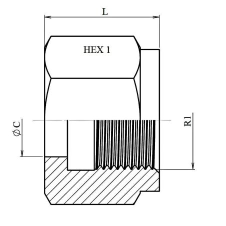 Ecrou BSP pour Collet à souder 60º (BW) - 1/2" BSP