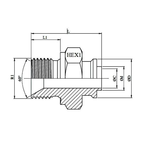Mamelon hex. BSP à souder 60º (BW)+guide - 2" BSP DN 2"